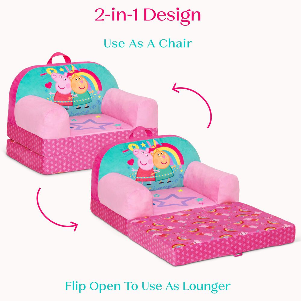 Delta Children Peppa Pig Cozee Buddy Flip-Out Chair in Pink, , large