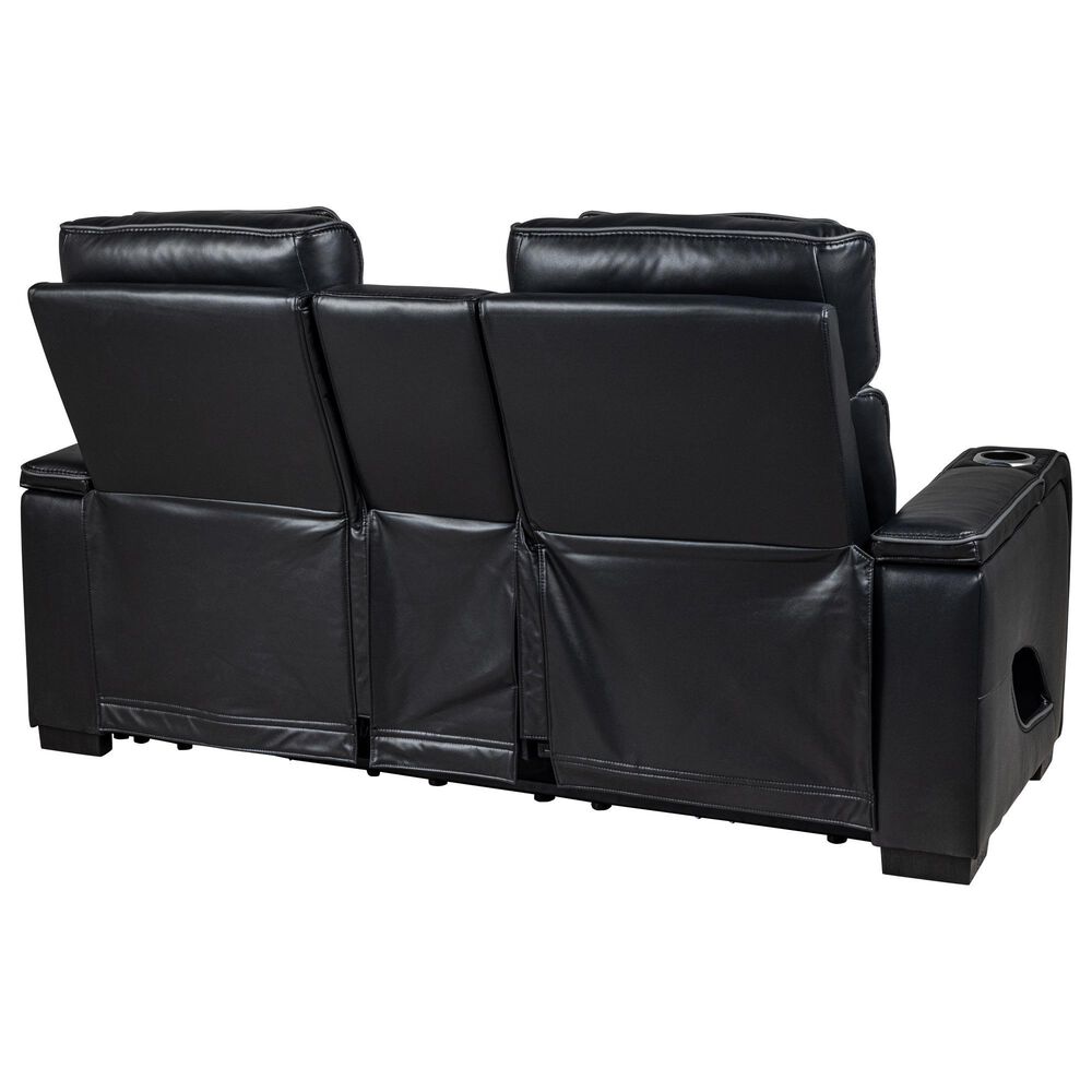 Everly Living Rock Star Power Reclining Loveseat in Black, , large