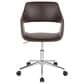 LumiSource Margarite Swivel Task Chair with Espresso Faux Leather Cushion in Chrome, , large