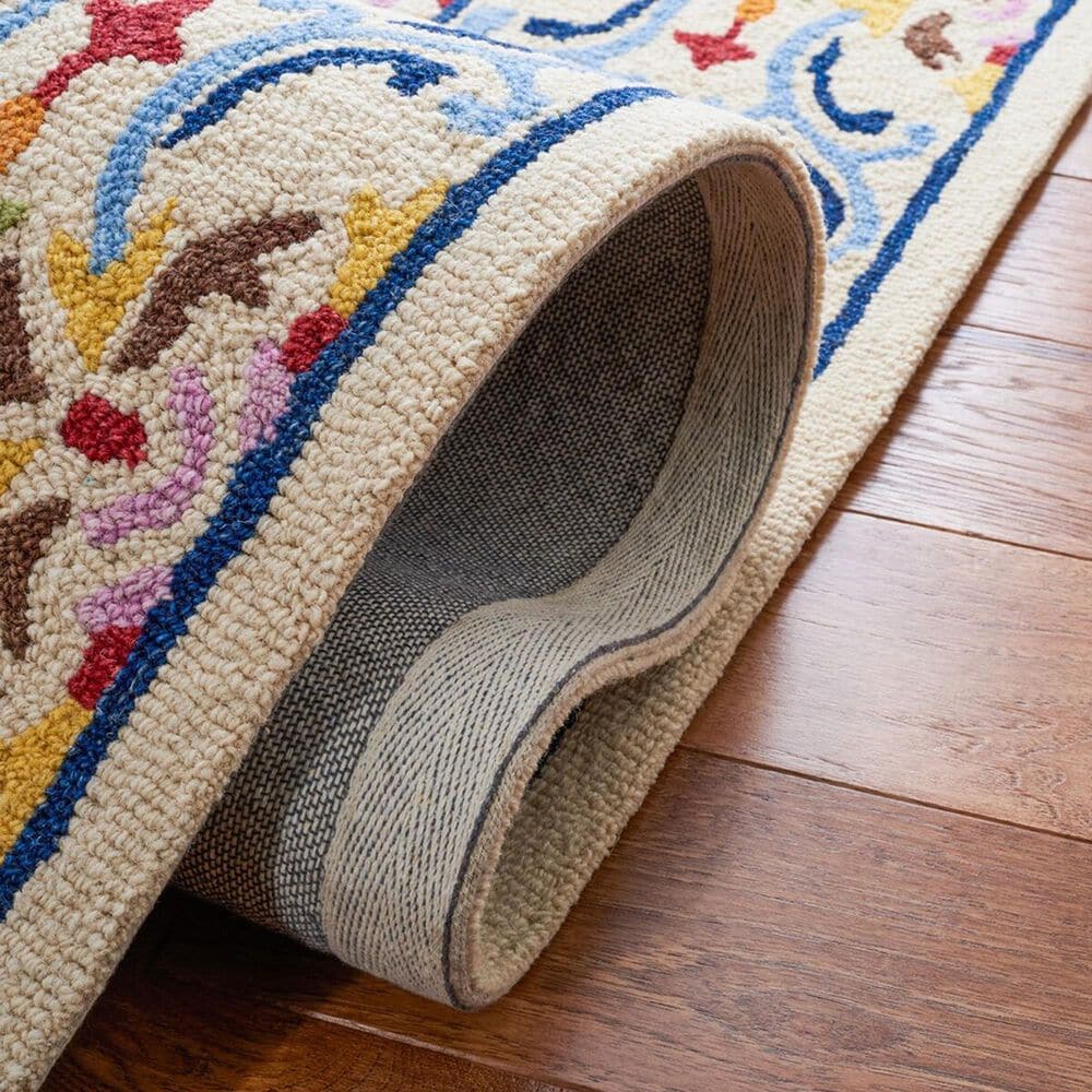 Safavieh Micro-Loop 2&#39;3&quot; x 9&#39; Beige and Blue Runner, , large