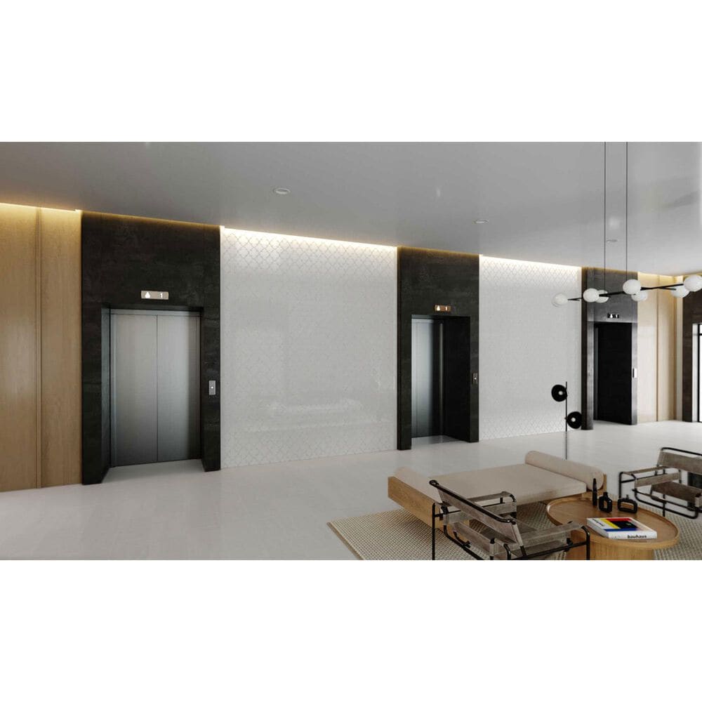 Soho Studio MJ Rabat White Thassos and Pearl Line 12'' x 14" Marble Mosaic Sheet, , large