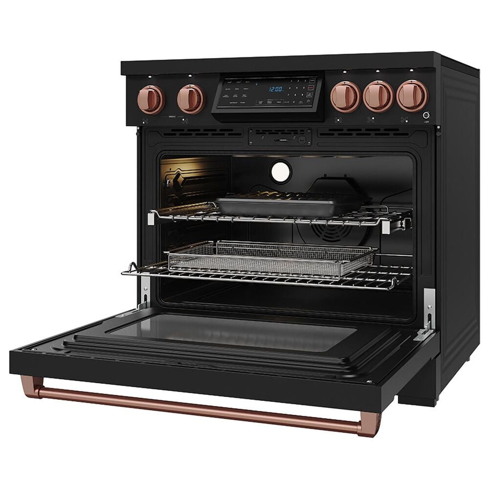 Thor Kitchen Gordon Ramsay 6 Cu. Ft. Professional Induction Range with Rose Gold Handle Kit in Black, , large