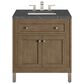James Martin Vanities Chicago 30" Single Bathroom Vanity in Whitewashed Walnut with 3 cm Parisien Bleu Quartz Top and Rectangular Sink, , large