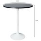 Leisuremod LeisureMod Verve Collection Modern Bar Height Table White Base with 27 Round Black Marbelized MDF Top, , large