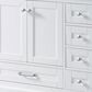 Lexora Home Dukes 84" Double Bathroom Vanity in White with 2 cm White Carrara Marble Top and Rectangular Sinks, , large