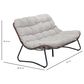 Hearth and Haven Outdoor Glider Loveseat with Cushion and Brown Wicker in Gray, , large