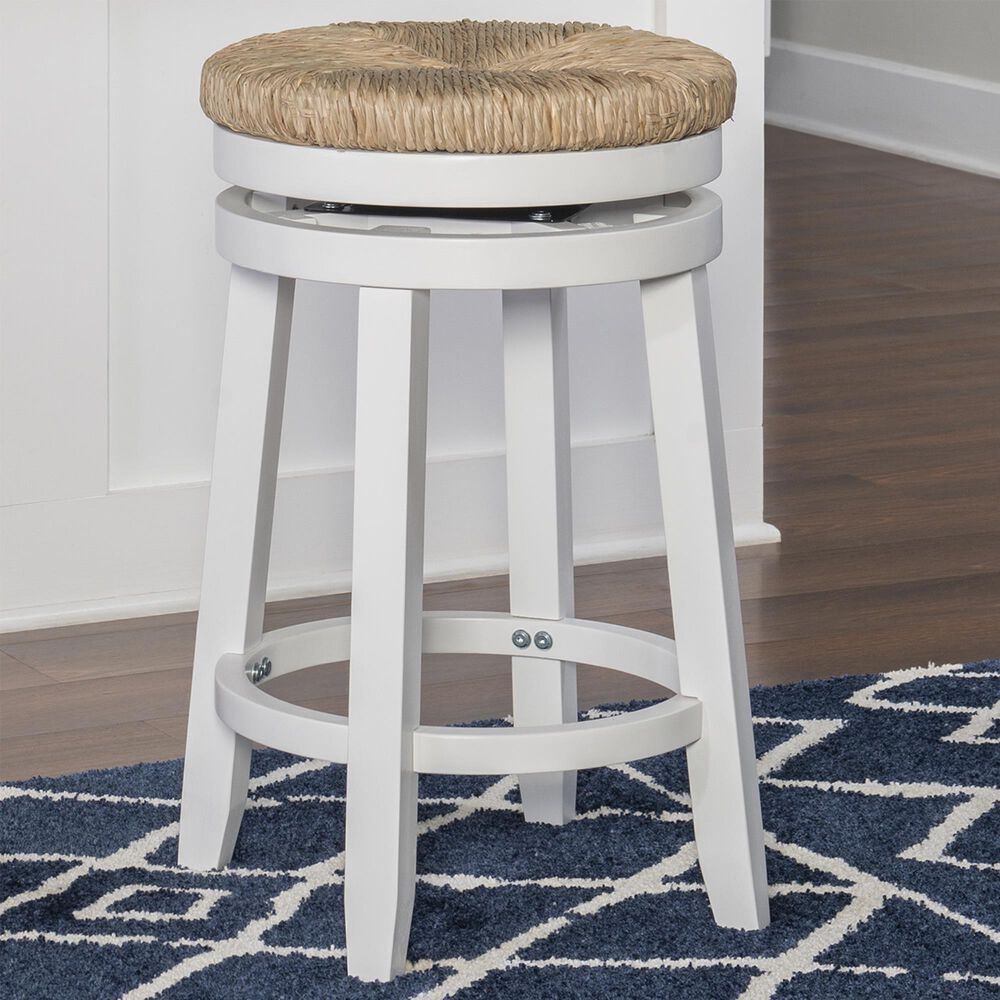 Linon Home Decor Morgan Swivel Counter Stool in White, , large