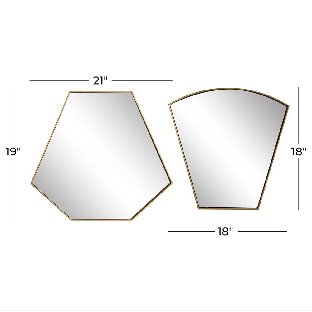 CosmoLiving by Cosmopolitan Contemporary Wall Mirror in Gold &#40;Set of 2&#41;, , large