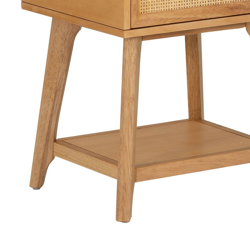 Linon Home Decor Catlett Side Table Nightstand in Natural, , large