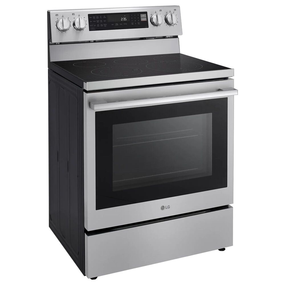 LG 2-Piece Kitchen Package with 6.3 Cu. Ft. Smart Freestanding Electric Range and 2.1 Cu. Ft. Smart Over-the-Range Microwave in Printproof Stainless Steel, , large