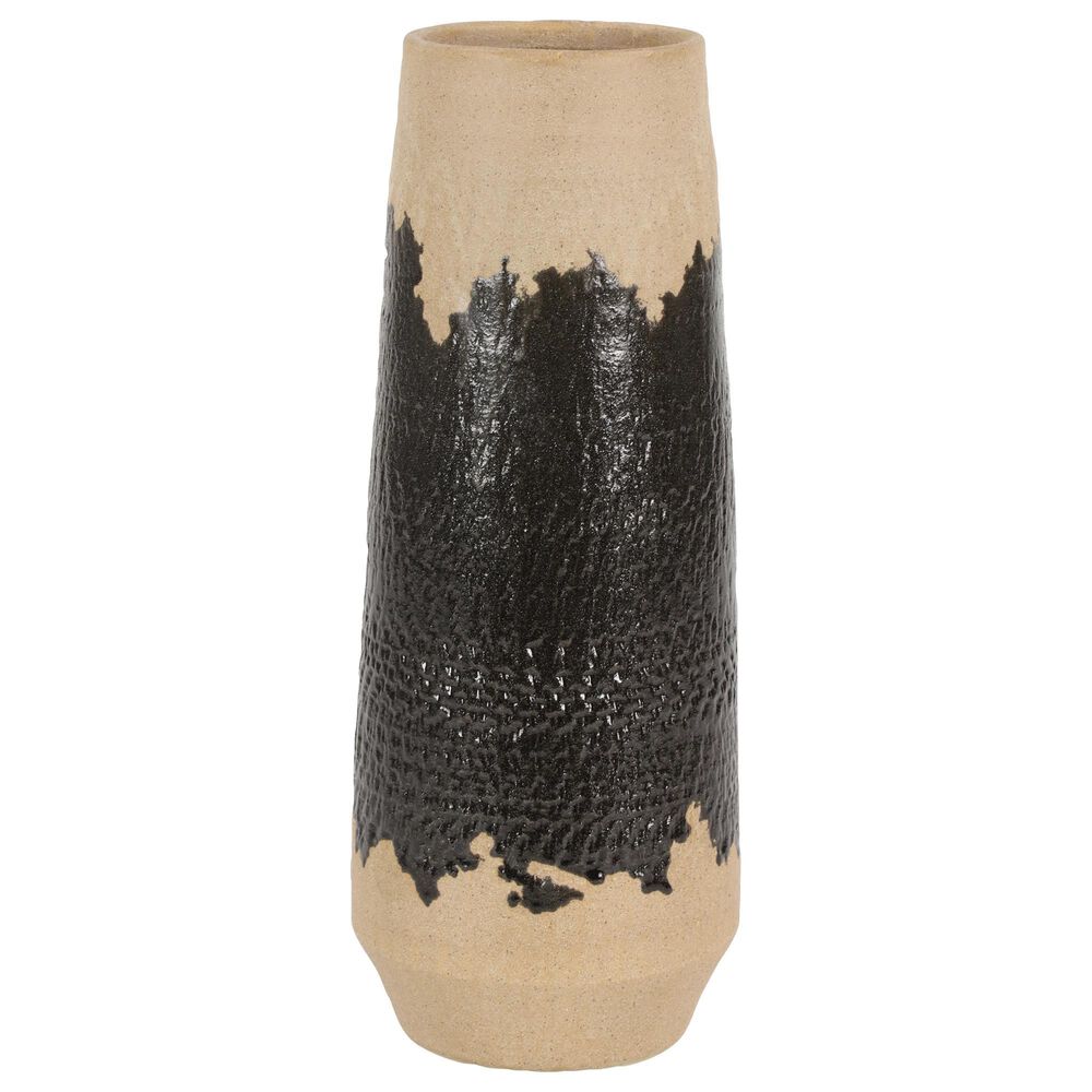 Maple and Jade 17" Contemporary Porcelain Vase in Black, , large