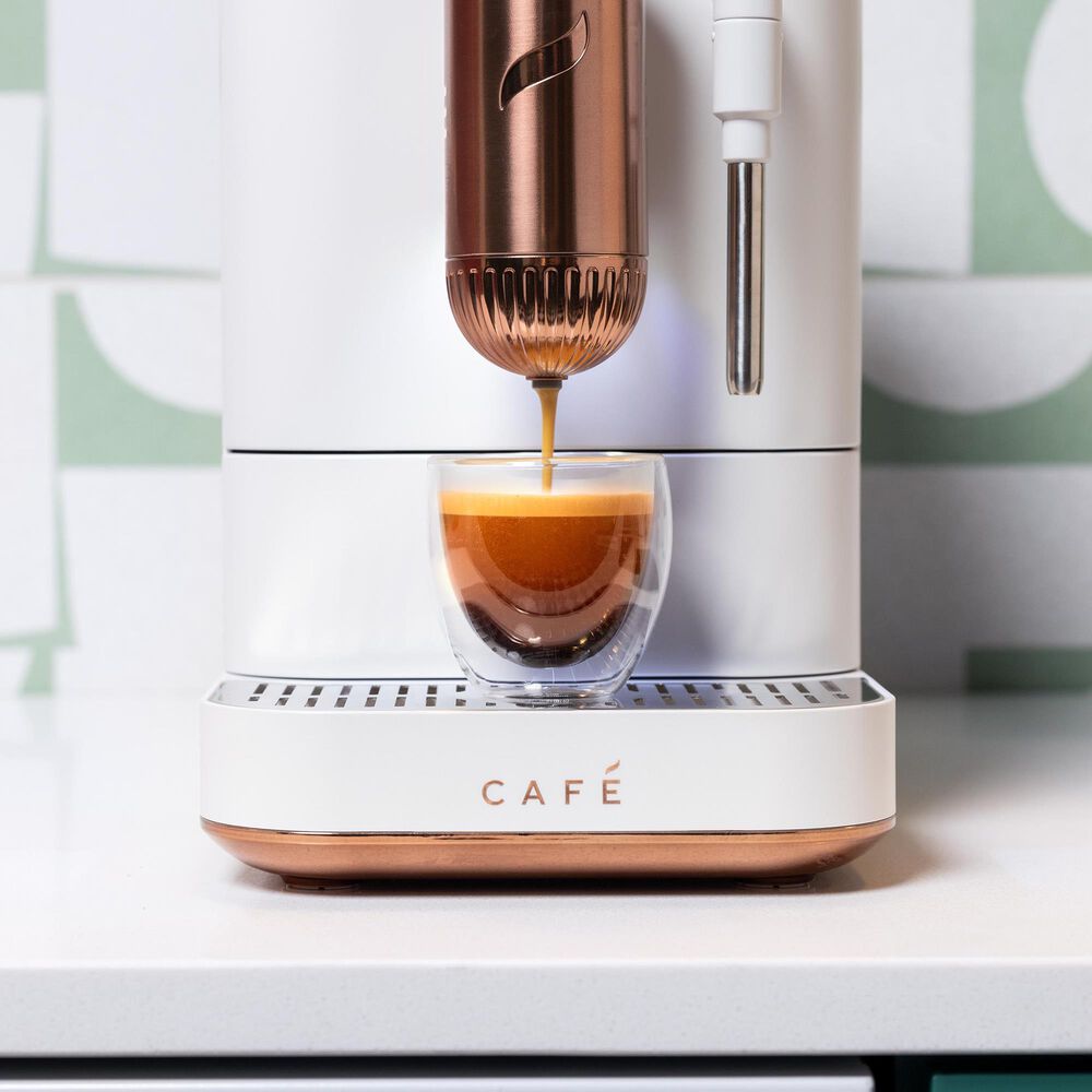 Cafe 40.5 Oz Affetto Espresso Machine in Matte White, , large