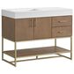 37B Mauri 42" Single Bathroom Vanity with Metal Base in Walnut Drift with High-Profile 4" White Composite Stone Top, , large