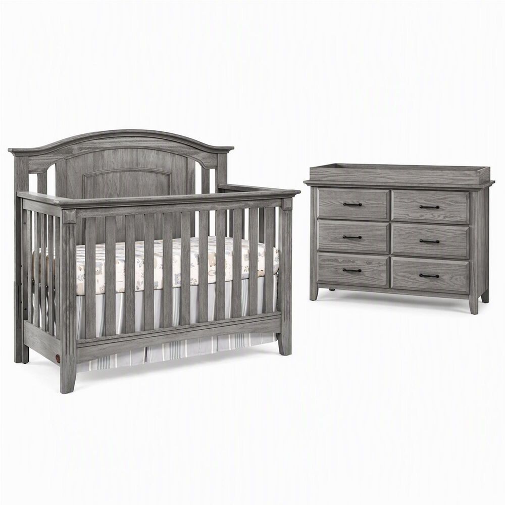 Oxford Village Willowbrook 3- Piece Nursery Set with 4 -In -1 Convertible Crib, Dresser and Changer Top in Graphite Gray, , large