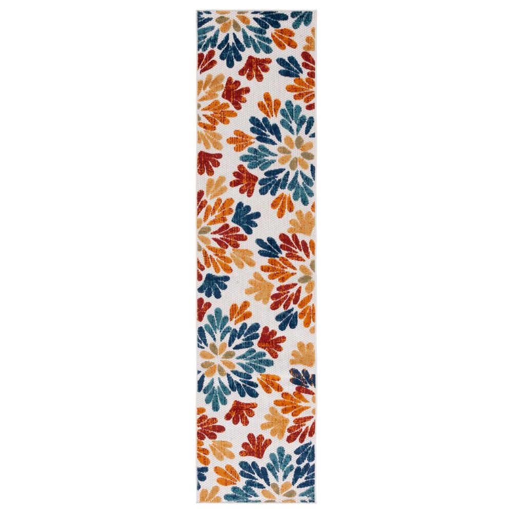 Safavieh Cabana CBN800A 2" x 10" Creme and Red Indoor/Outdoor Performance Runner, , large
