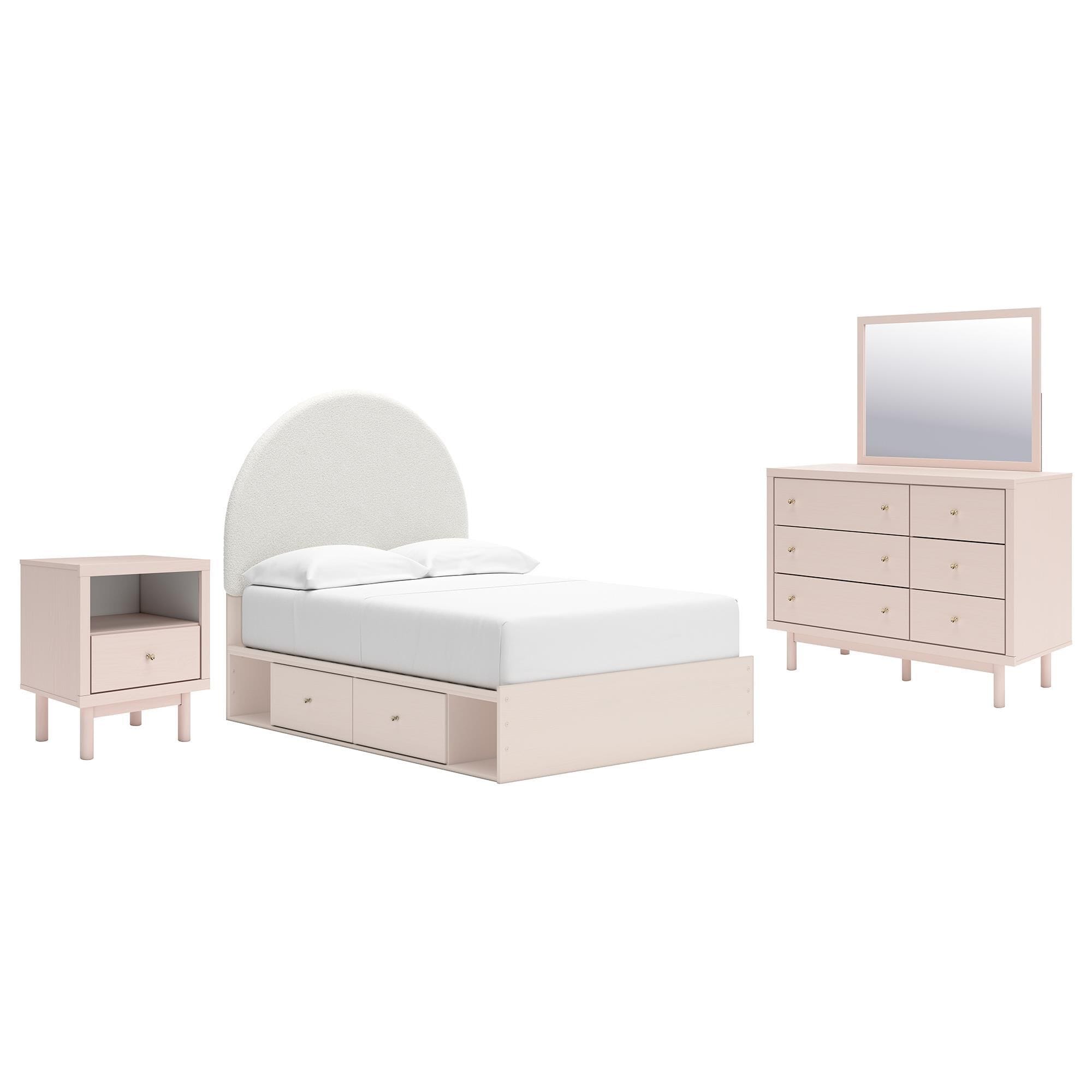 Ashley 4-Piece Full Bed Set in Pink