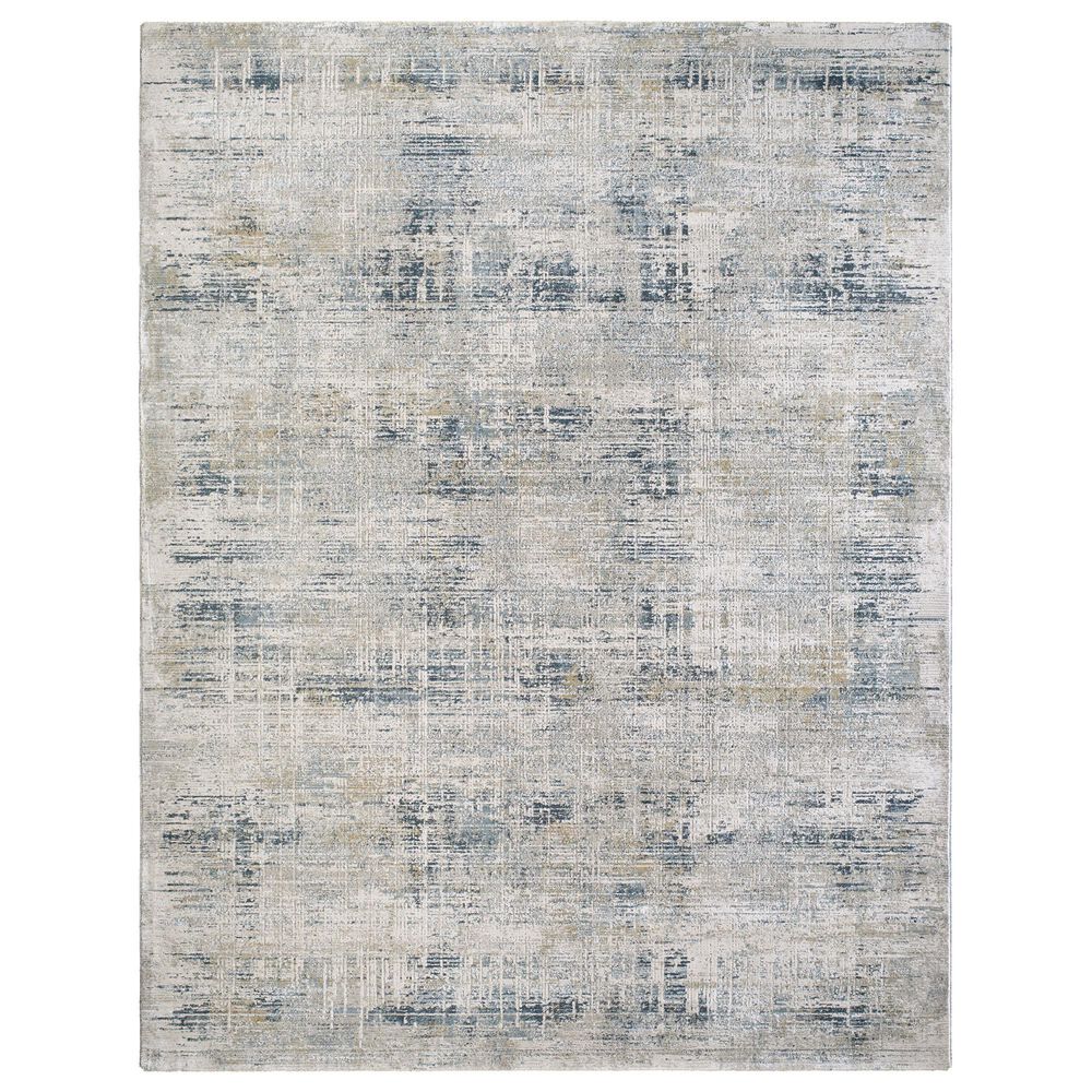 Surya Brunswick Cream, Light Gray, Charcoal, Blue, Dark Blue and Mustard 10" x 13"11" Area Rug, , large