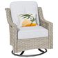 HOMLUX 3-Piece Outdoor Swivel Rocking Chair Set and Side Table in Gray, , large