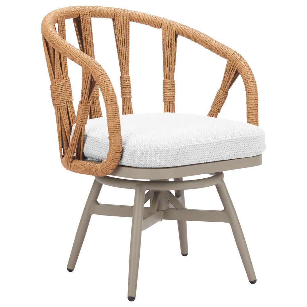 Zuo Modern Safal Swivel Outdoor Dining Chair in Gray, , large