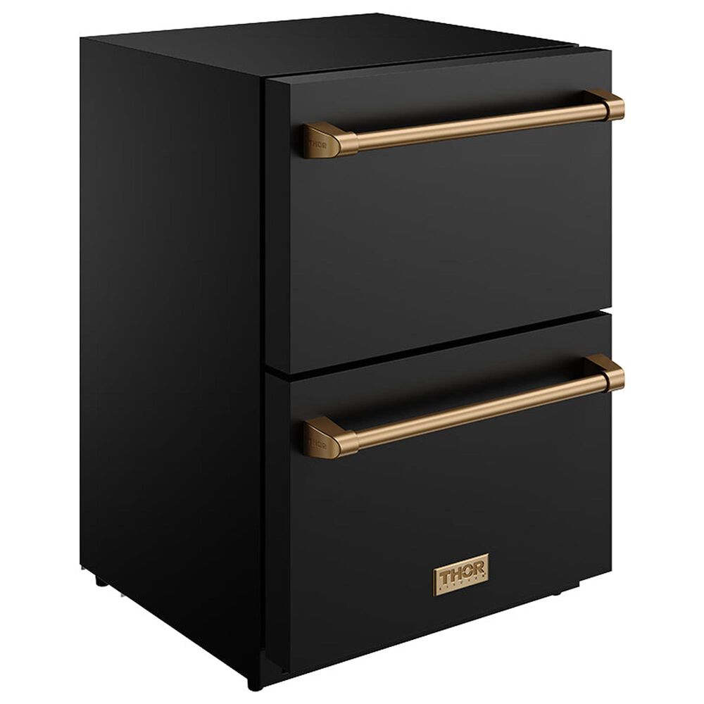 Thor Kitchen Gordon Ramsay 5.4 Cu. Ft. Undercounter Drawer Freezer with Bronze Handle Kit in Black, , large