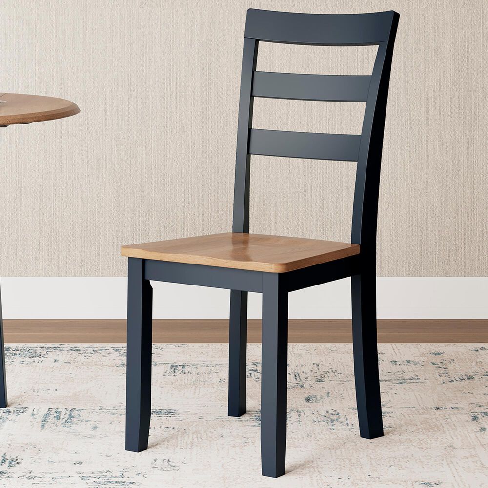 Ashley Gesthaven Side Chair in Light Natural and Dark Slate Blue, , large