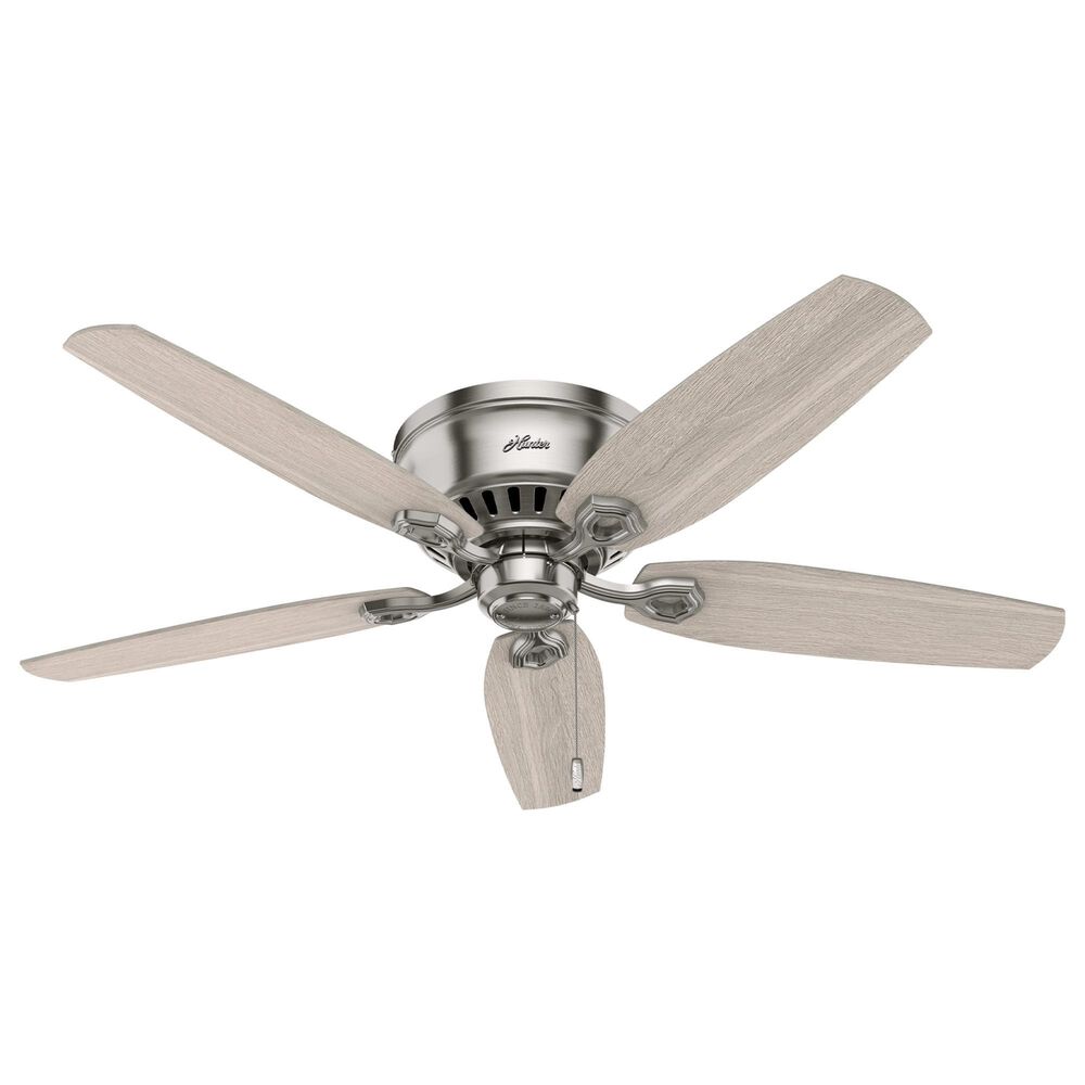 Hunter Builder Low Profile 52&quot; Ceiling Fan with Lights in Brushed Nickel, , large