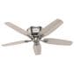 Hunter Builder Low Profile 52" Ceiling Fan with Lights in Brushed Nickel, , large