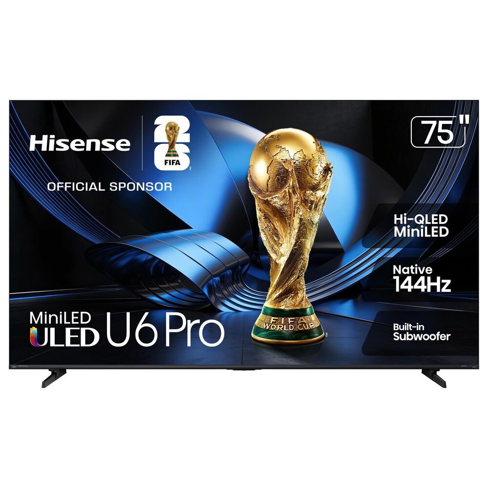 Hisense 75" Class U6 Pro Series ULED Mini-LED 4K - Smart Vidaa TV with 3.1.2 Channel Soundbar System in Black, , large