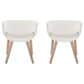 LumiSource Curvo Contemporary Upholstered Chair in Whitewashed Wood and White Faux Leather by LumiSource - Set of 2, , large