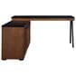 Ashley Kallari 67" Credenza Desk with Return in Warm Brown and Matte Black, , large