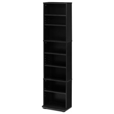 HOMLUX 8-Tier Multimedia Storage Tower with Adjustable Shelves in Espresso, , large