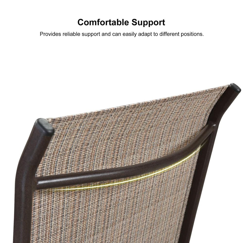 HOMLUX 3-Piece Patio Chaise Lounge Set with Wheels in Khaki, , large