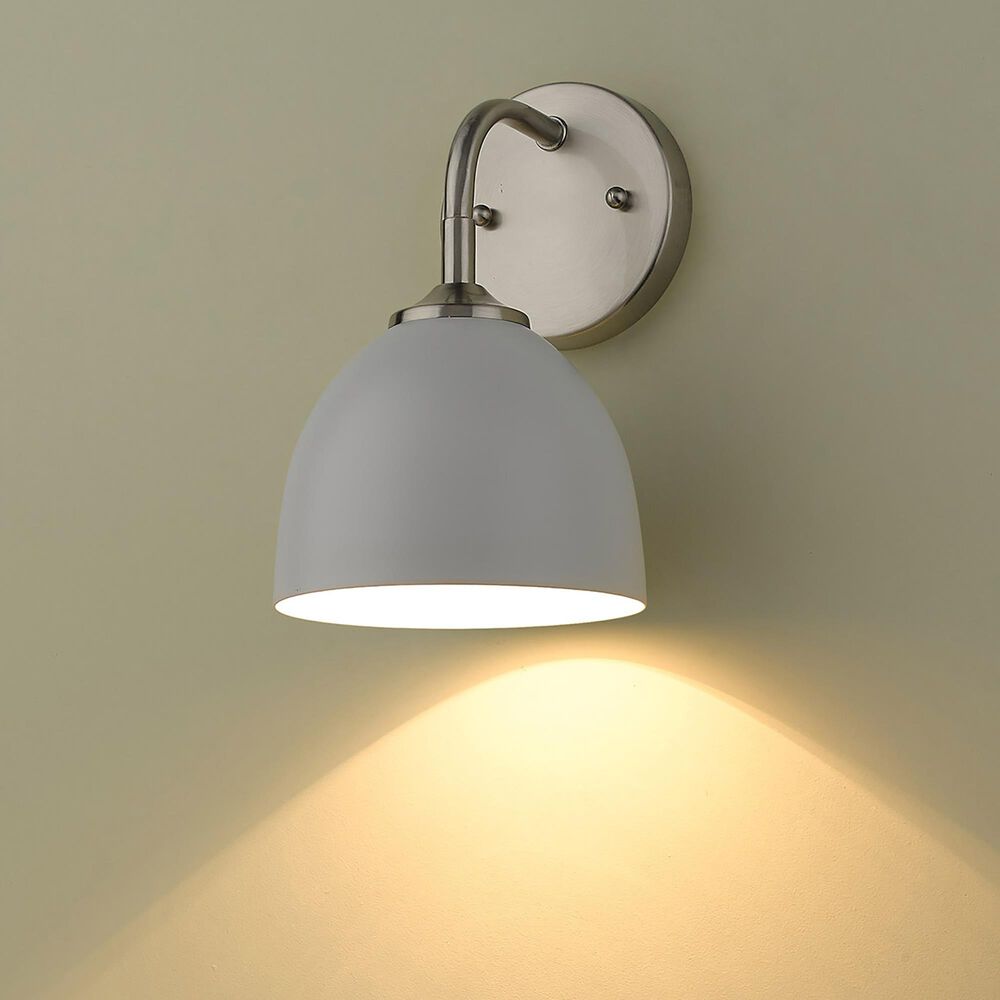 Golden Lighting Zoey 1-Light Wall Sconce in Pewter and White, , large