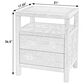 Butler Specialty Company Nora 2 Drawer Nightstand with Open Shelf in Textured White, , large