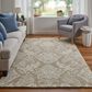 Feizy Belfort Taupe and Ivory 12" x 15" Area Rug, , large