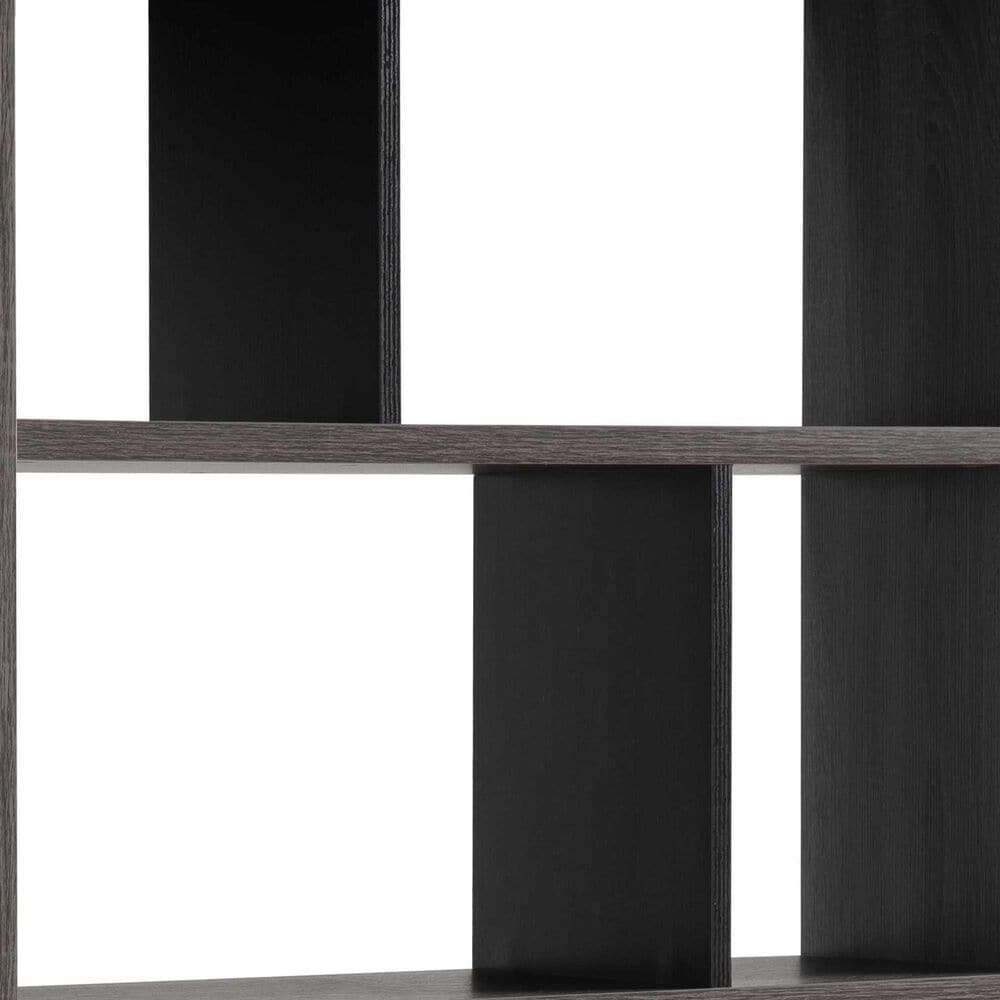 Global Movement 8-Shelf Bookcase in Distressed Grey and Black, , large
