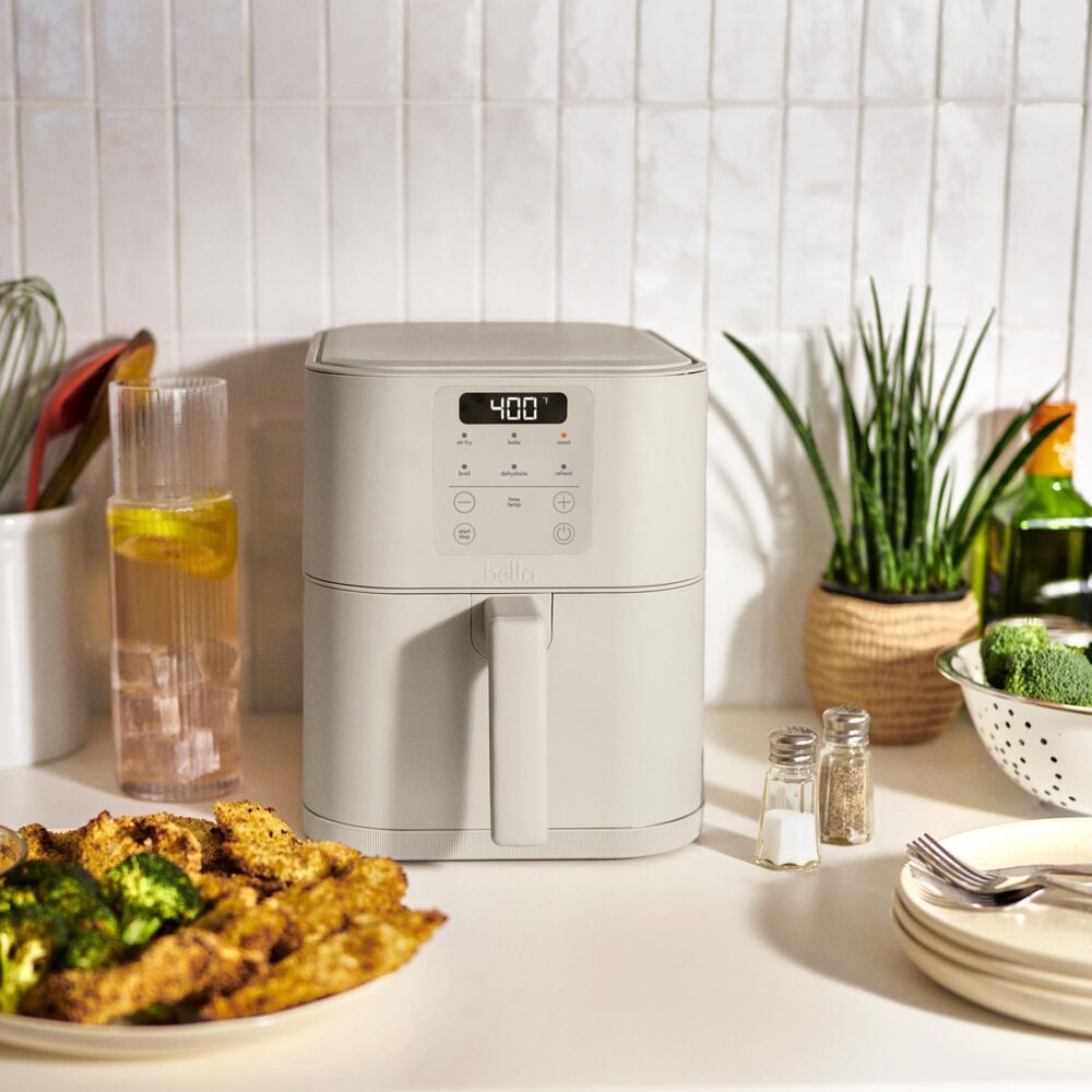 Bella 6-Quart Slim Air Fryer in Oatmilk, , large