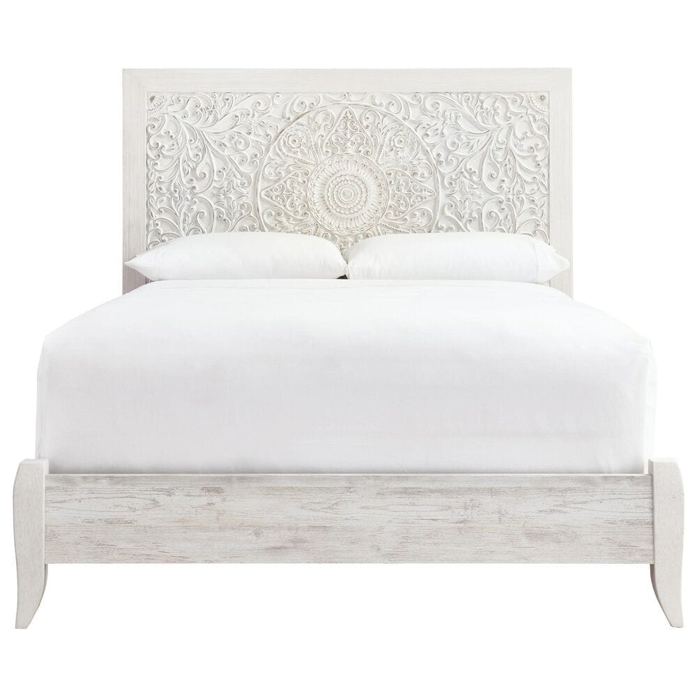 Ashley Paxberry Queen Panel Bed in Whitewash, , large