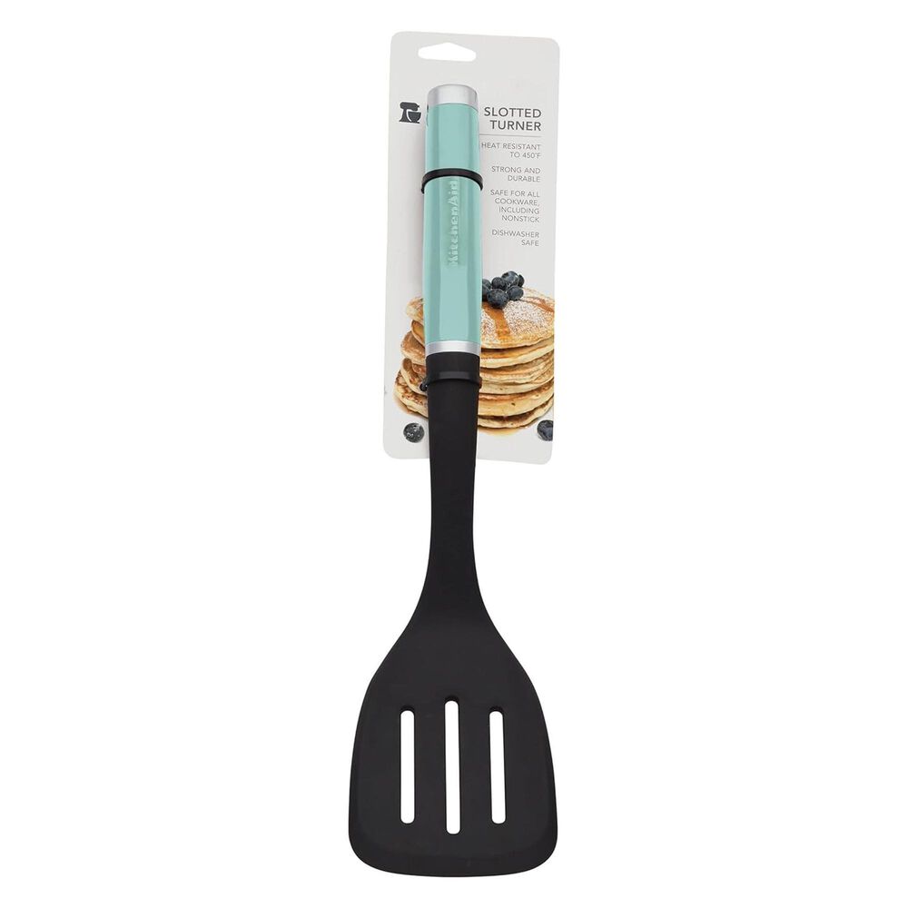 KitchenAid Classic Nylon Slotted Turner in Aqua Sky, , large