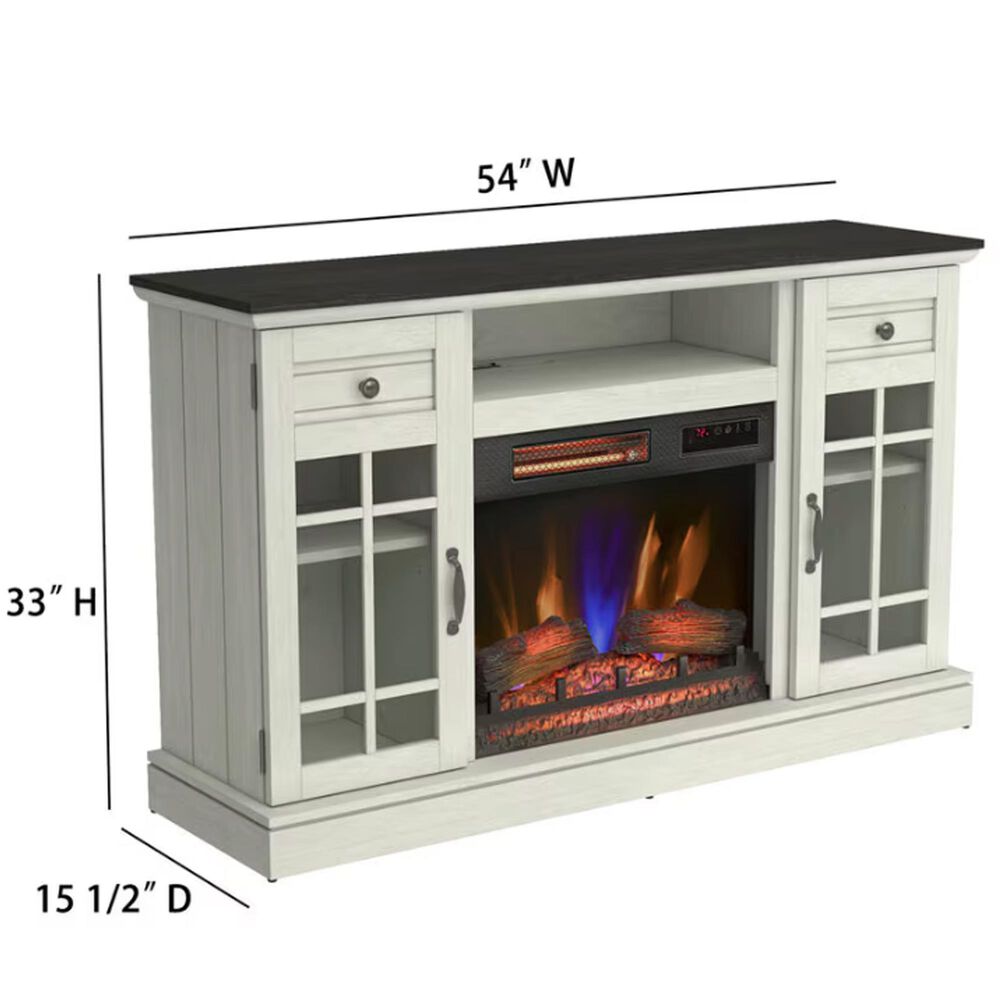 Fabio Flames Madeline 54&quot; TV Stand with Electric Fireplace in Fairfax Oak, , large