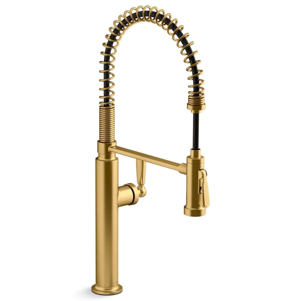 Kohler Edalyn Semi-Professional Kitchen Sink Faucet in Vibrant Brushed Moderne Brass, , large