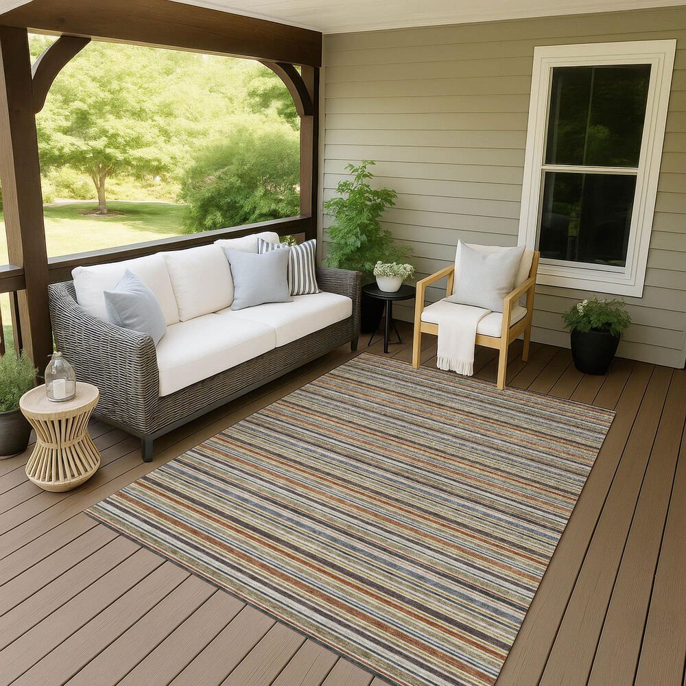 Dalyn Rug Company Soft Essentials Striped Earth 9' x 12' Indoor/Outdoor Area Rug, , large