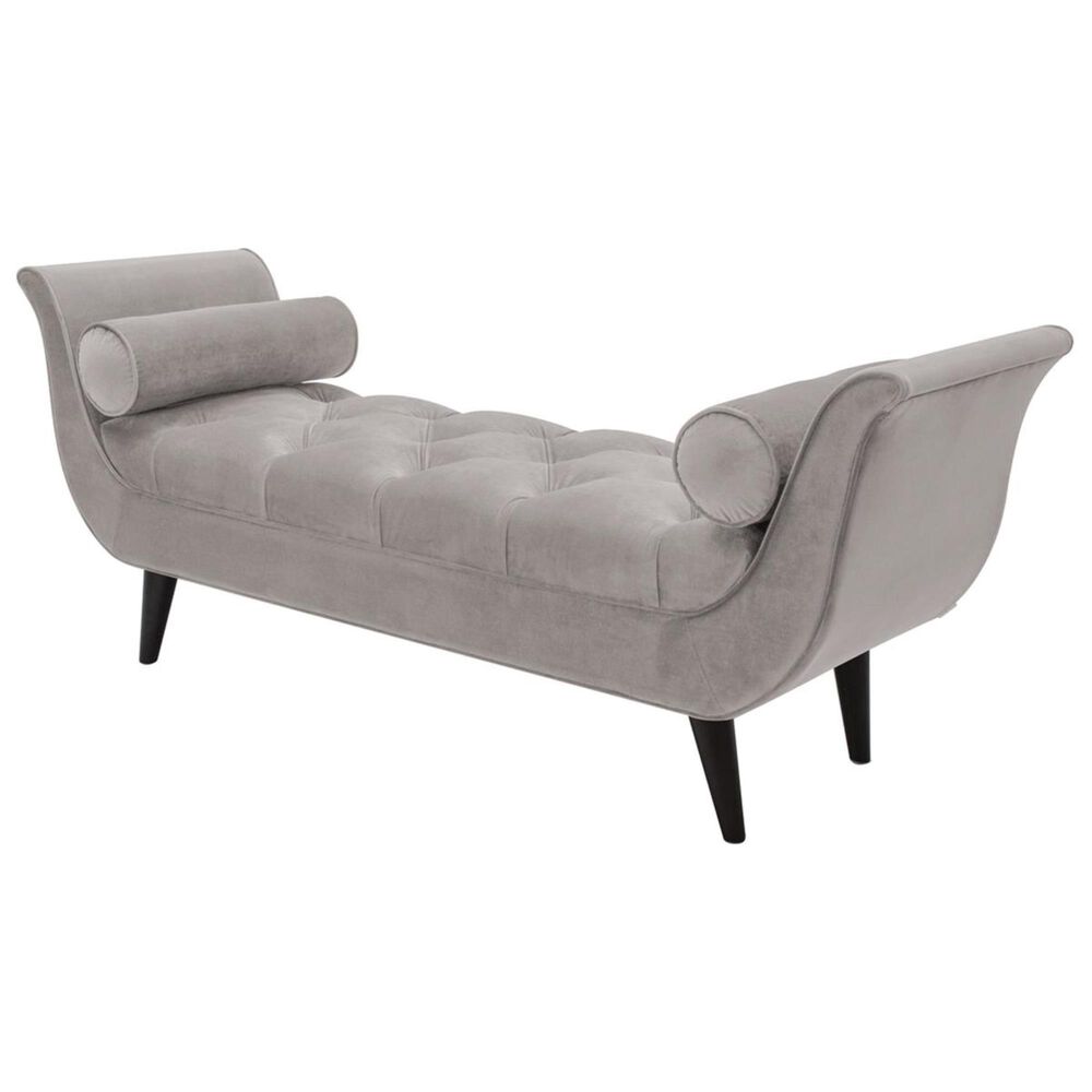Jennifer Taylor Home Alma Tufted Flared Arm Entryway Bench in Opal Grey