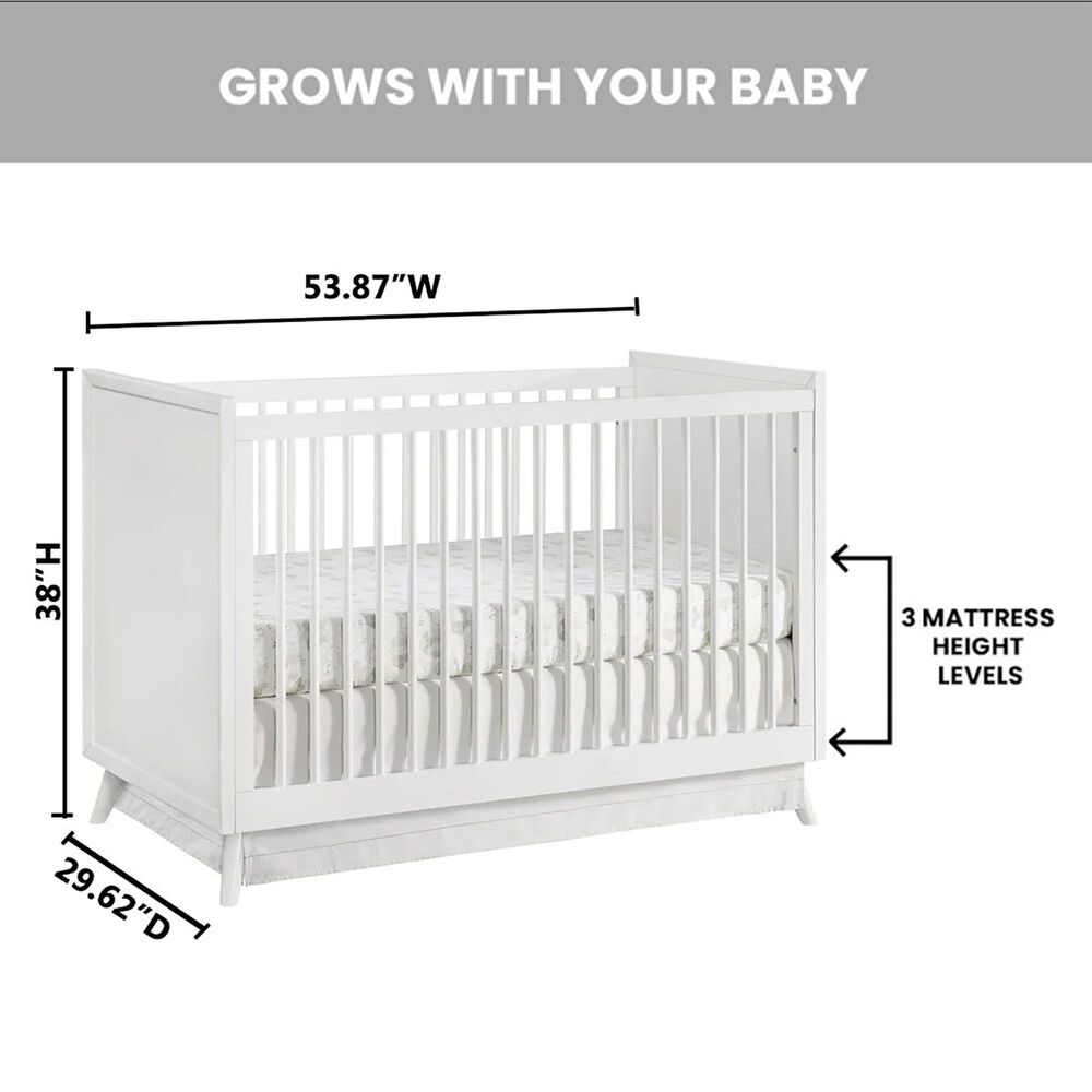 Oxford Baby Dawson 3-In-1 Convertible Crib in White, , large