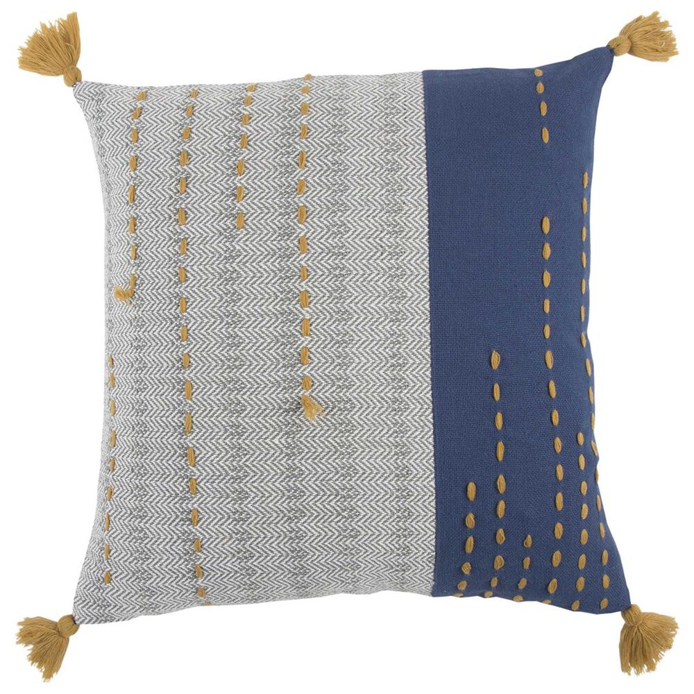 Rizzy Home 20" x 20" Poly-Fill Pillow in Blue and Gray, , large