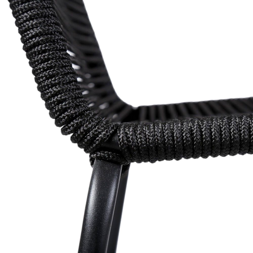 Blue River Shasta Outdoor Dining Chair with Rope Seat in Black (Set of 2), , large