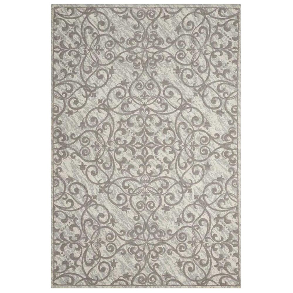 Nourison Damask DAS01 2"3" x 3"9" Ivory and Grey Area Rug, , large