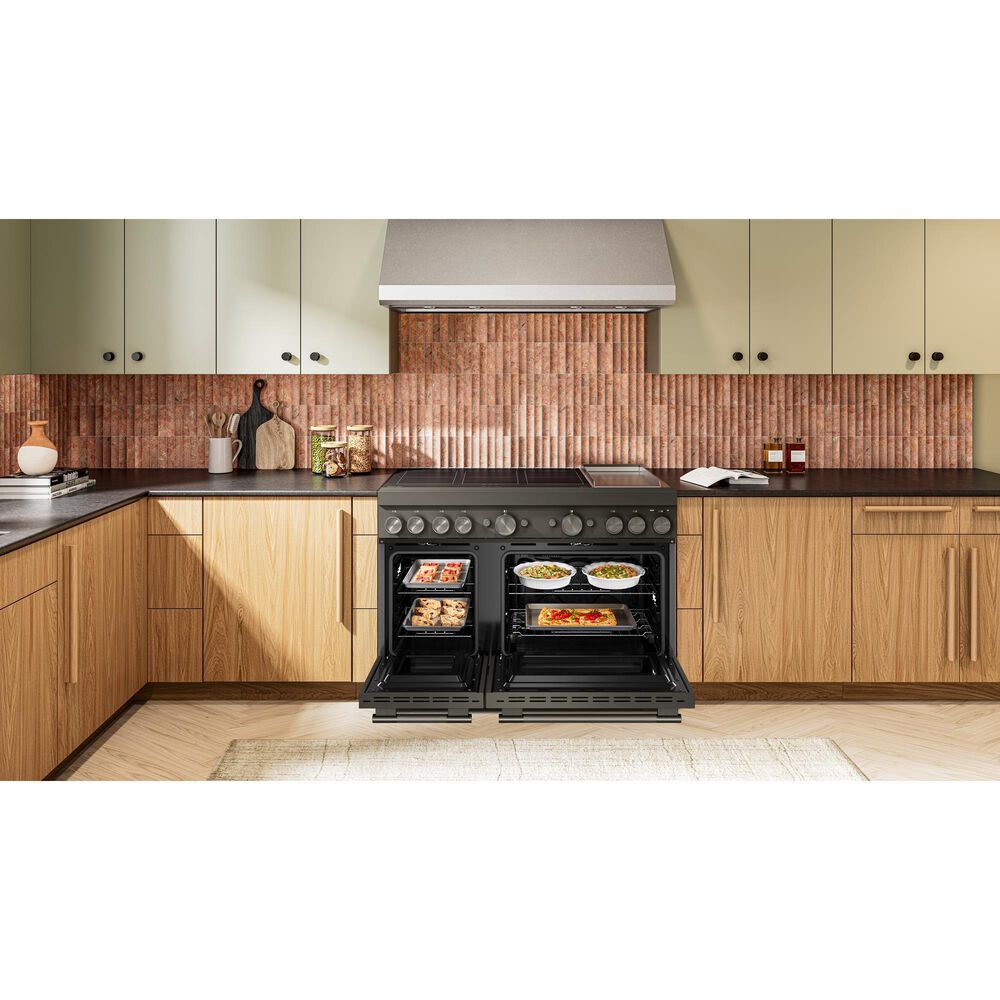 KitchenAid 6.3 Cu. Ft. Freestanding Commercial-Style Induction Range with Griddle in Black Ore, , large