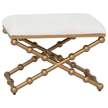 Linon Home Decor Campaign Sphere Stool in Gold, , large