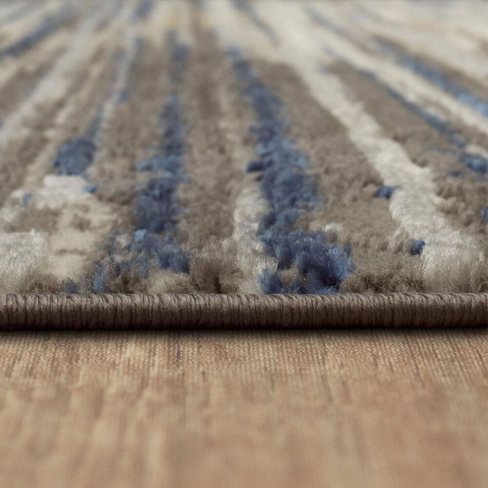 Karastan Cleo R1075 5&#39; 3&quot; X 8&#39; Grey Dark Blue Area Rug, , large
